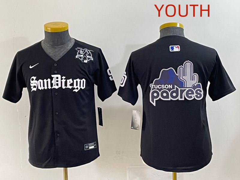 Youth 2025 San Diego Padres Blank Black Five generations Joint Name Nike MLB Jersey style 11